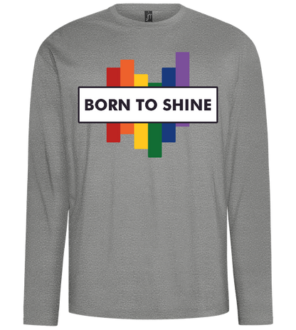 Born To Shine Rainbow Design - Comfort men's long sleeve t-shirt_ORION GREY_front