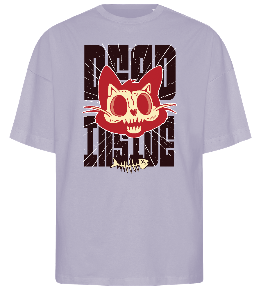 Skeleton Cat Design - Premium men's oversized t-shirt_LILAK_front