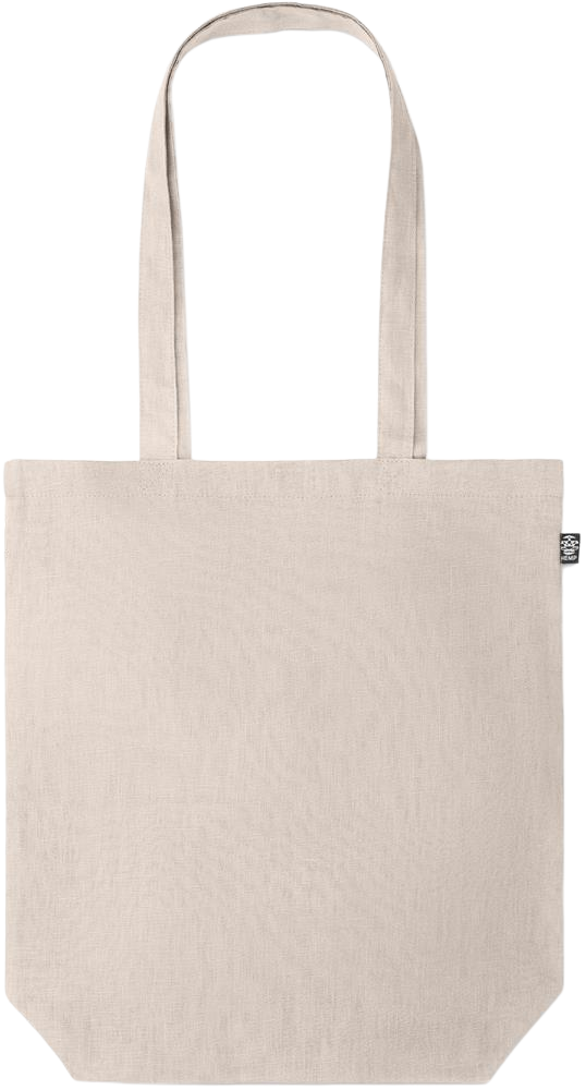 Premium colored organic hemp shopping bag_BEIGE_front