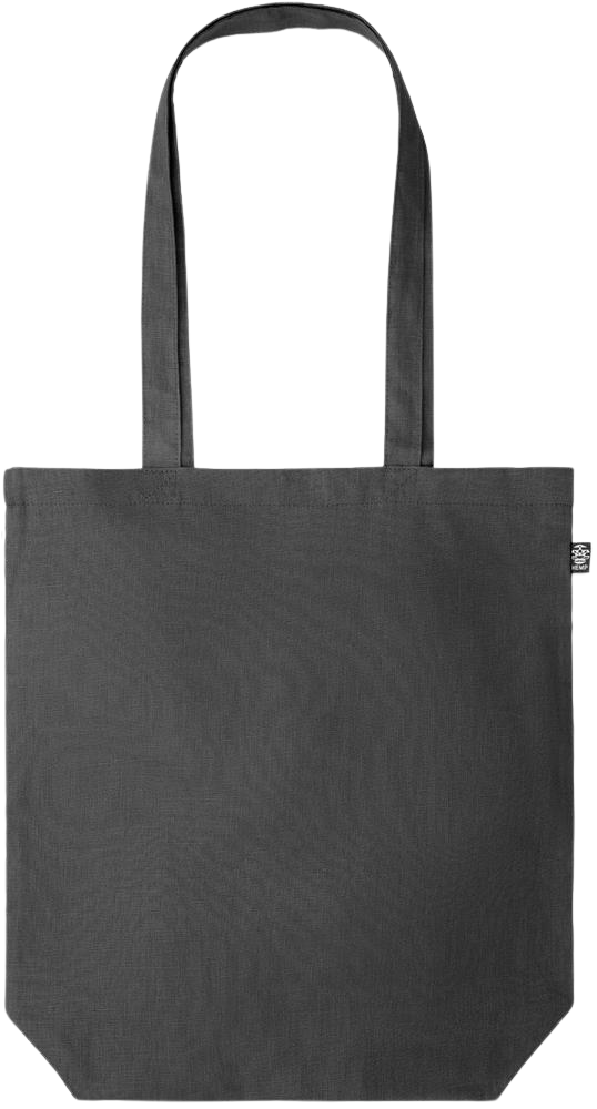 Premium colored organic hemp shopping bag_BLACK_front
