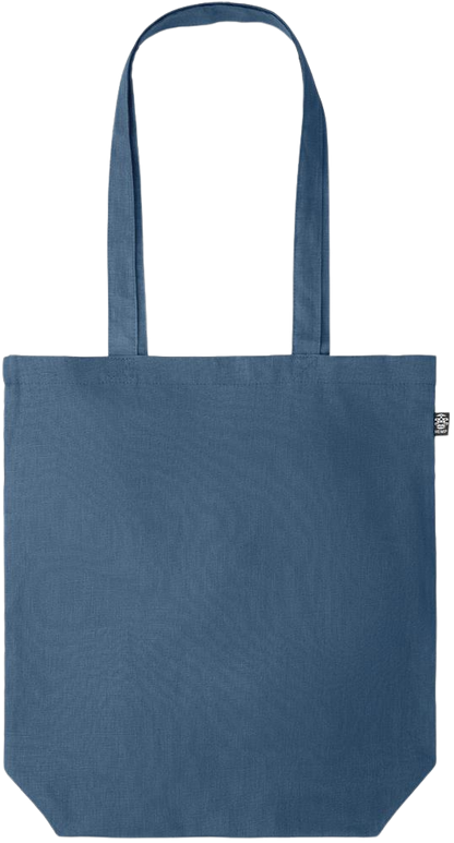 Premium colored organic hemp tote bag_BLUE_front