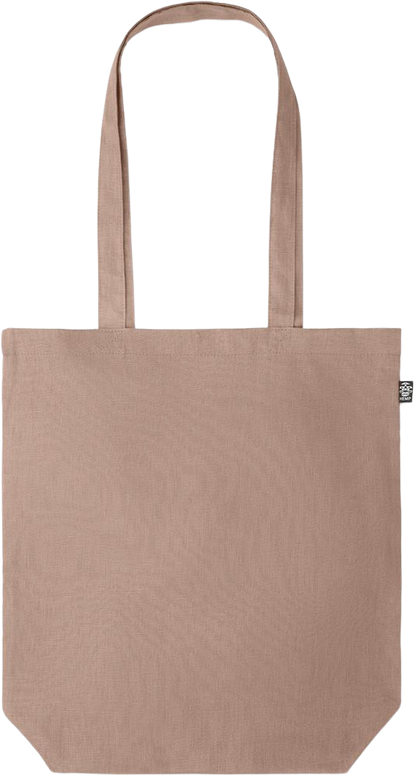 Premium colored organic hemp tote bag_BROWN_front