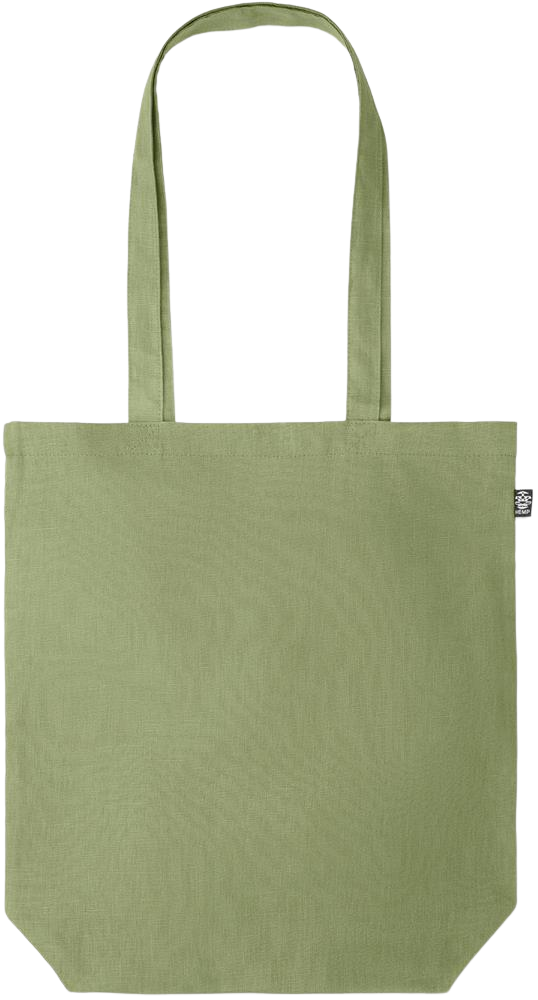 Premium colored organic hemp tote bag_GREEN_front