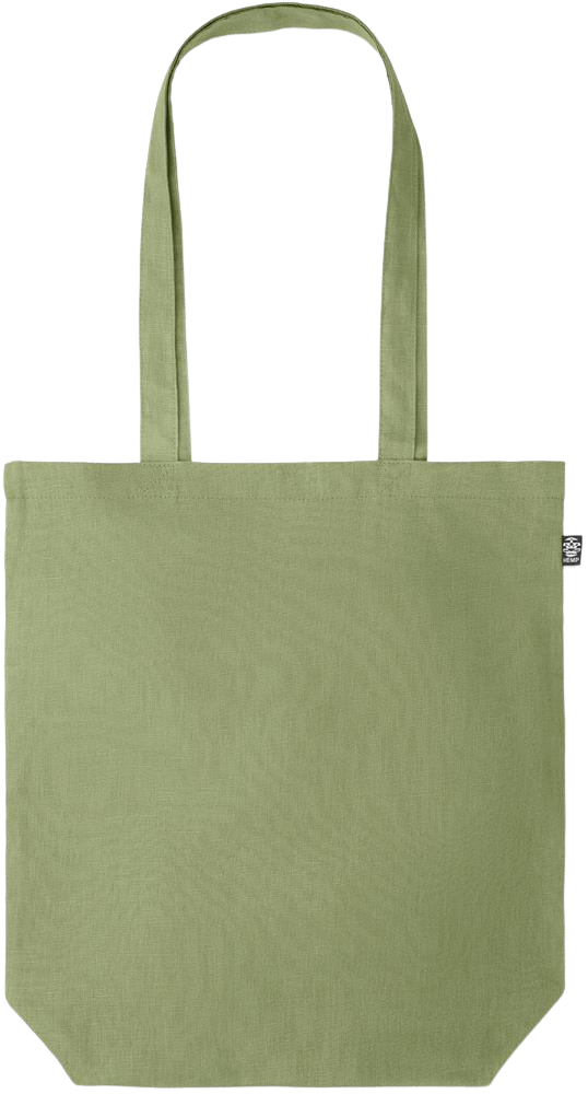 Premium colored organic hemp shopping bag_GREEN_front