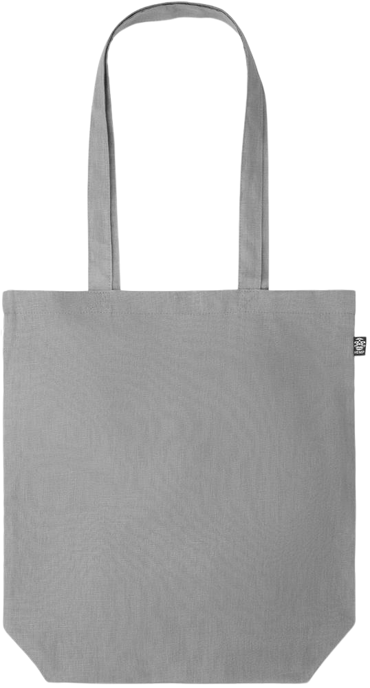 Premium colored organic hemp shopping bag_GREY_front