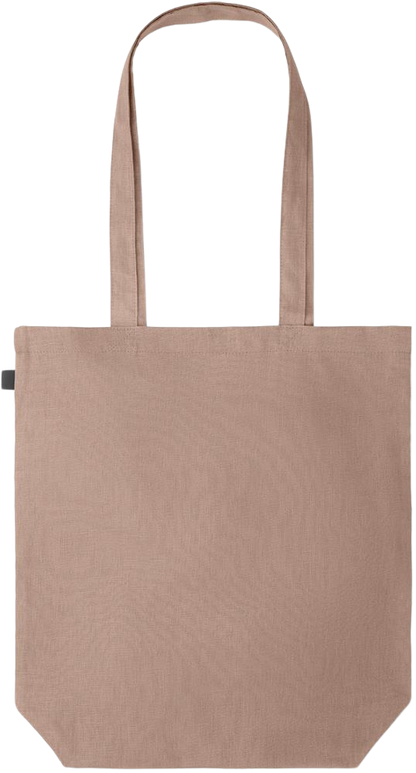 Premium colored organic hemp tote bag_BROWN_back