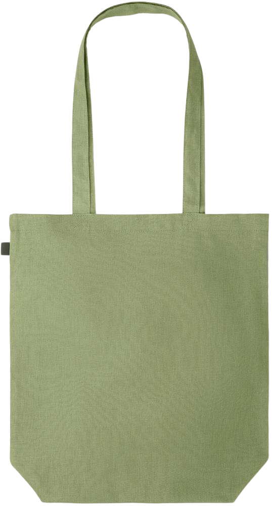 Premium colored organic hemp tote bag_GREEN_back