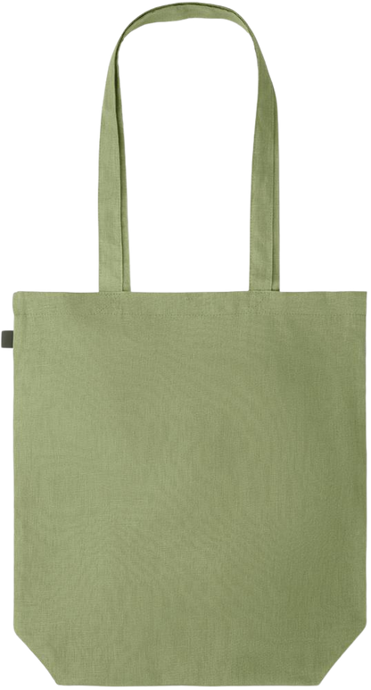 Premium colored organic hemp tote bag_GREEN_back