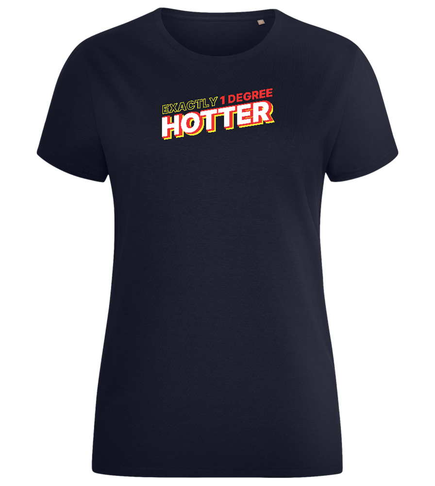 1 Degree Hotter Design - Comfort women's fitted t-shirt_FRENCH NAVY_front