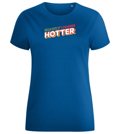 1 Degree Hotter Design - Comfort women's fitted t-shirt_ROYAL_front