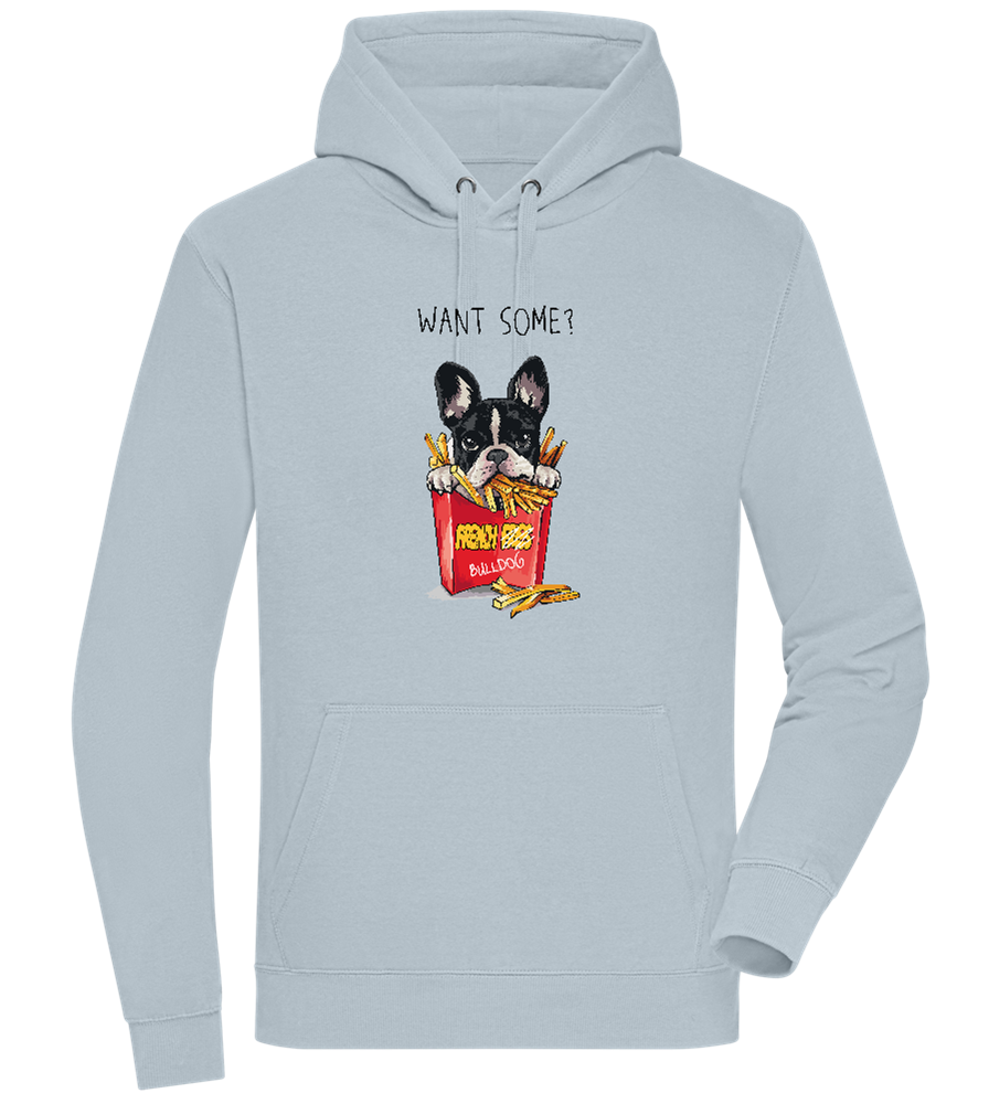 French Fries Design - Premium unisex hoodie_CREAMY BLUE_front