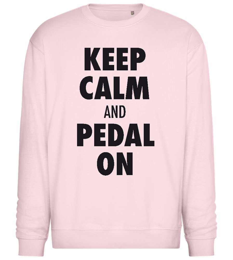 Keep Calm Pedal On Design - Comfort Essential Unisex Sweater_LIGHT PEACH ROSE_front