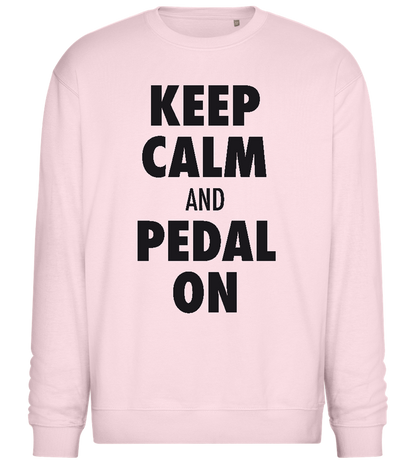 Keep Calm Pedal On Design - Comfort Essential Unisex Sweater_LIGHT PEACH ROSE_front