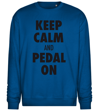 Keep Calm Pedal On Design - Comfort Essential Unisex Sweater_ROYAL_front