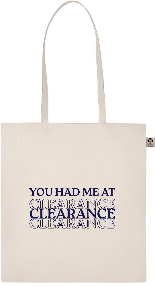 Clearance Design - Essential ecru organic cotton tote bag_BEIGE_front