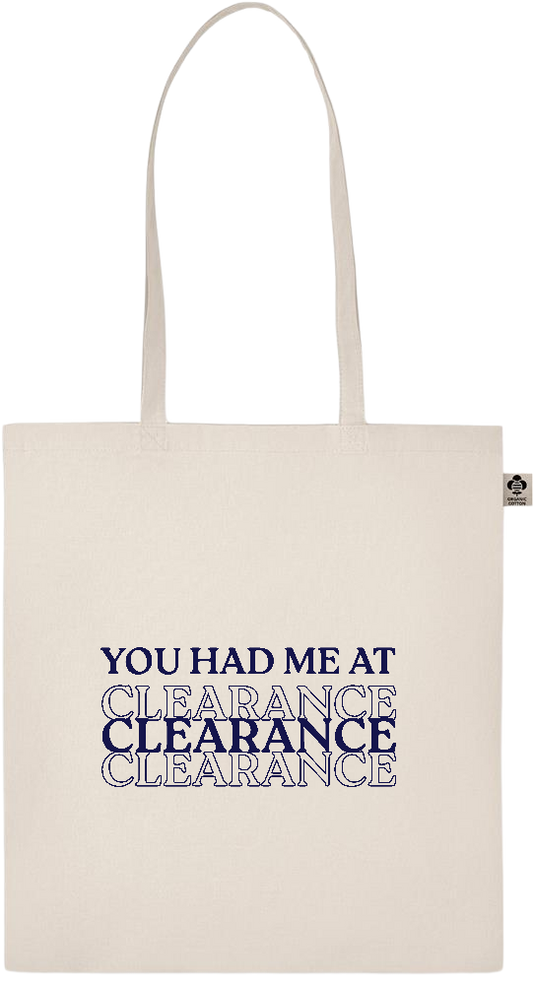 Clearance Design - Essential ecru organic cotton tote bag_BEIGE_front