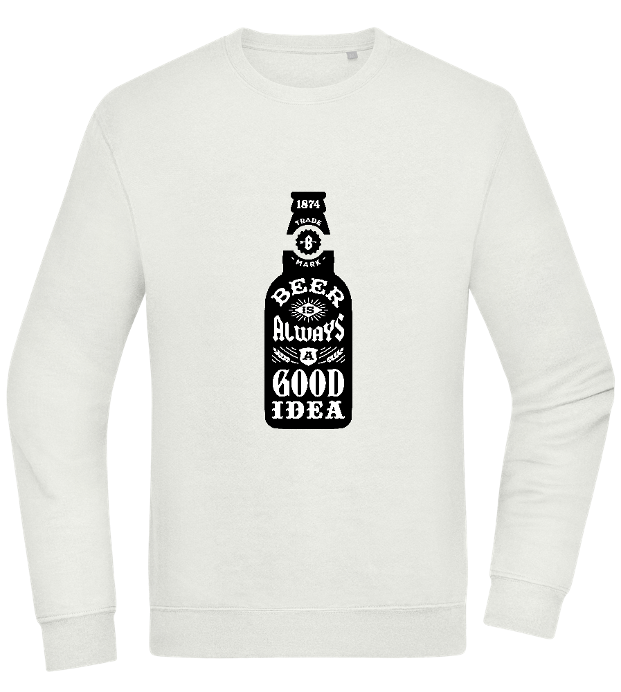 Beer Good Idea Design - Comfort Essential Unisex Sweater_CREAMY GREEN_front