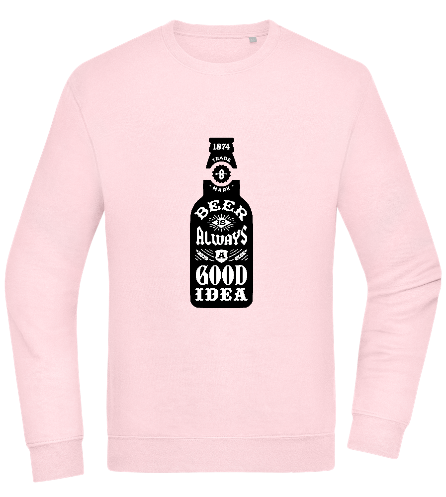 Beer Good Idea Design - Comfort Essential Unisex Sweater_LIGHT PEACH ROSE_front