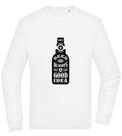 Beer Good Idea Design - Comfort Essential Unisex Sweater_WHITE_front