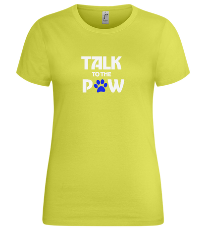 Talk to the Paw Design - Premium women's t-shirt_GREEN APPLE_front