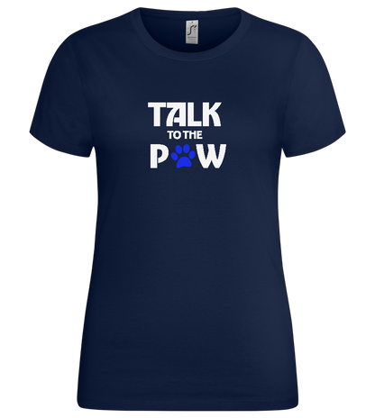 Talk to the Paw Design - Premium women's t-shirt_MARINE_front