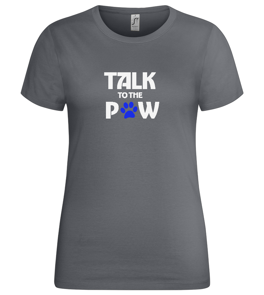 Talk to the Paw Design - Premium women's t-shirt_MOUSE GREY_front