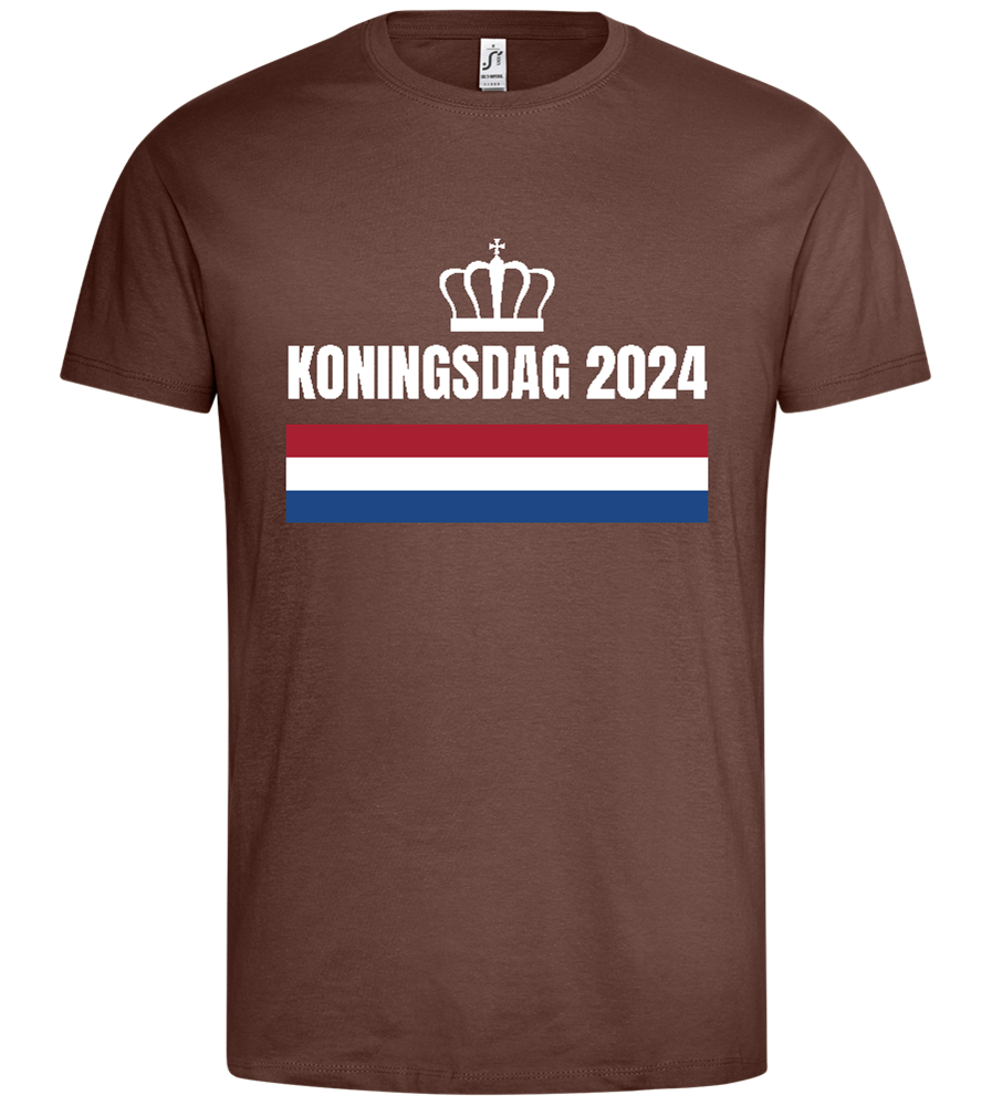 Kingsday Flag Design - Premium men's t-shirt_CHOCOLATE_front