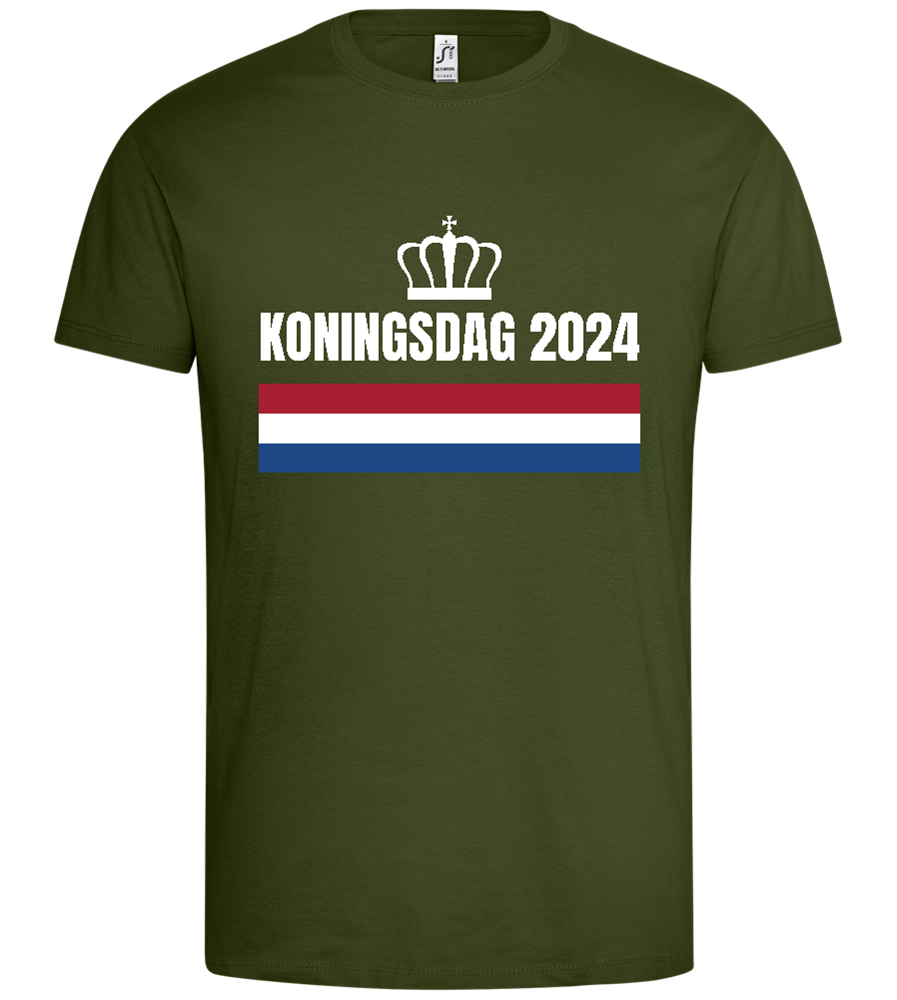 Kingsday Flag Design - Premium men's t-shirt_DARK KHAKI_front