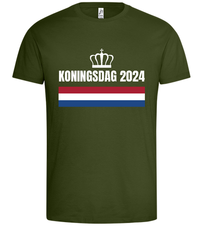 Kingsday Flag Design - Premium men's t-shirt_DARK KHAKI_front