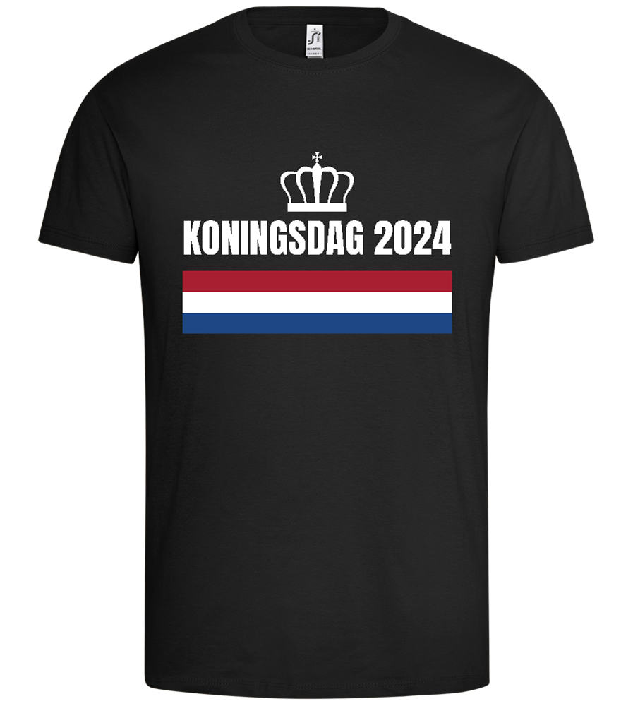 Kingsday Flag Design - Premium men's t-shirt_DEEP BLACK_front