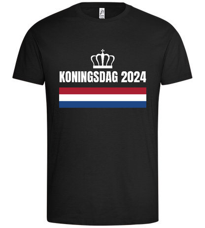 Kingsday Flag Design - Premium men's t-shirt_DEEP BLACK_front