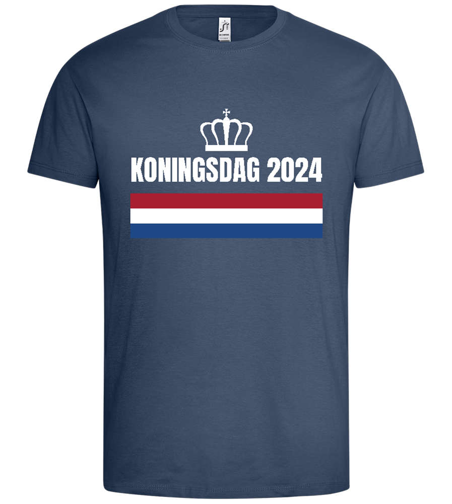 Kingsday Flag Design - Premium men's t-shirt_DENIM_front