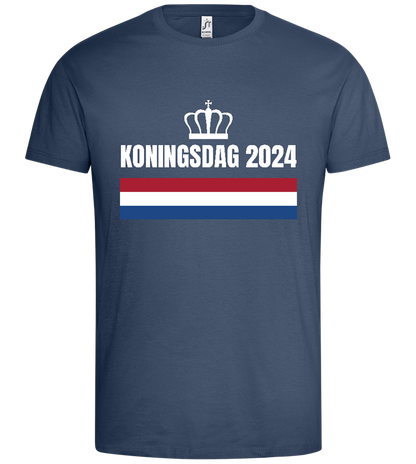 Kingsday Flag Design - Premium men's t-shirt_DENIM_front