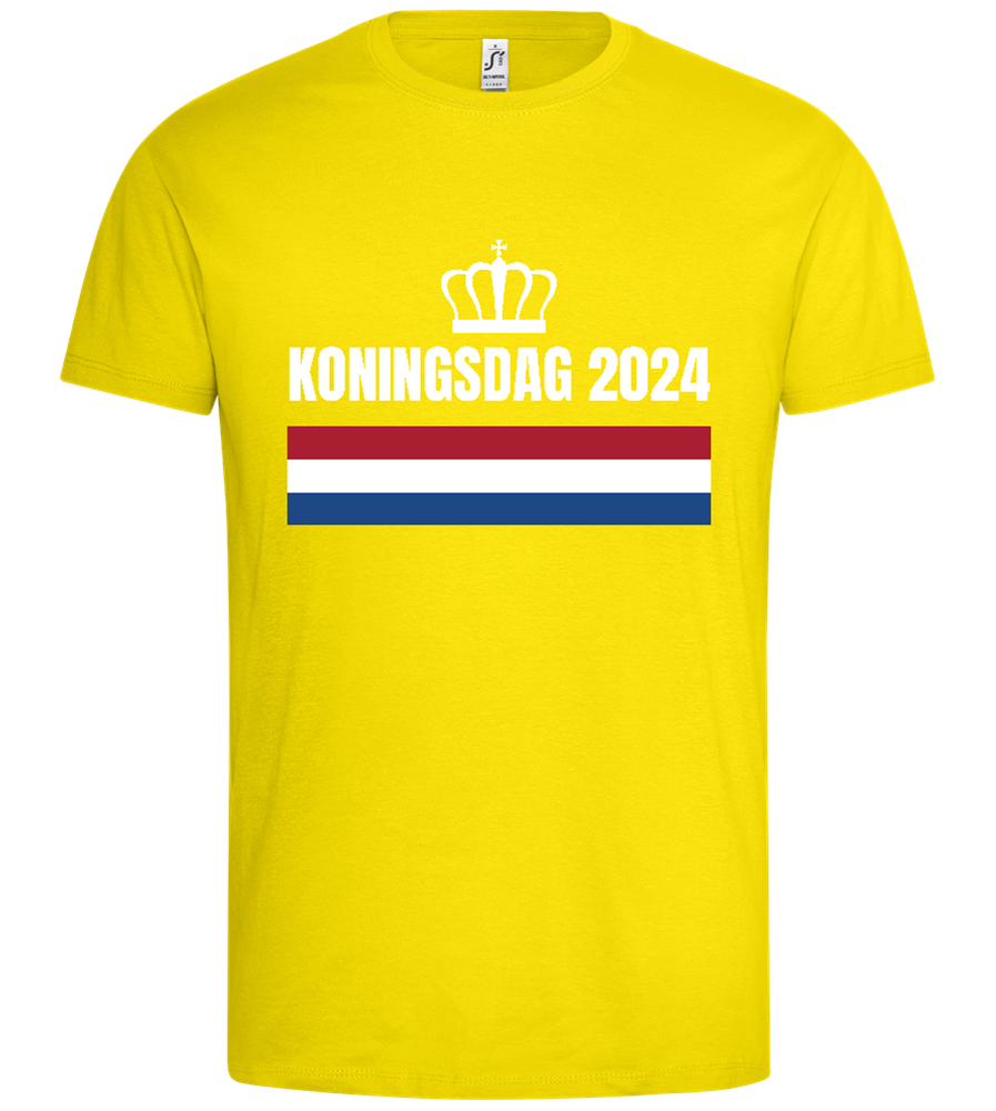 Kingsday Flag Design - Premium men's t-shirt_YELLOW_front