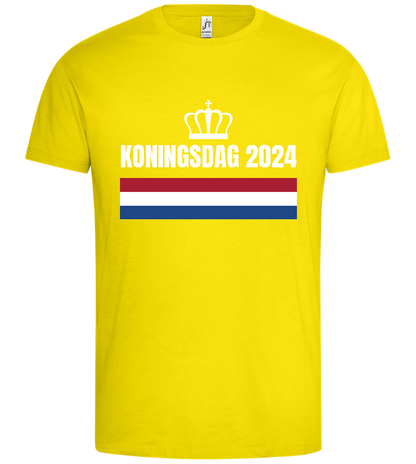 Kingsday Flag Design - Premium men's t-shirt_YELLOW_front