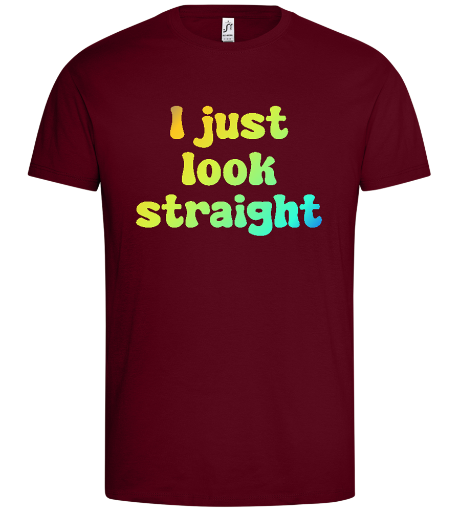 Just Look Straight Design - Premium men's t-shirt_CHILE_front