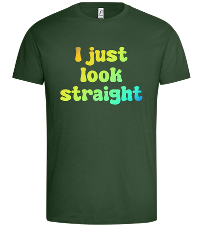 Just Look Straight Design - Premium men's t-shirt_GREEN BOTTLE_front