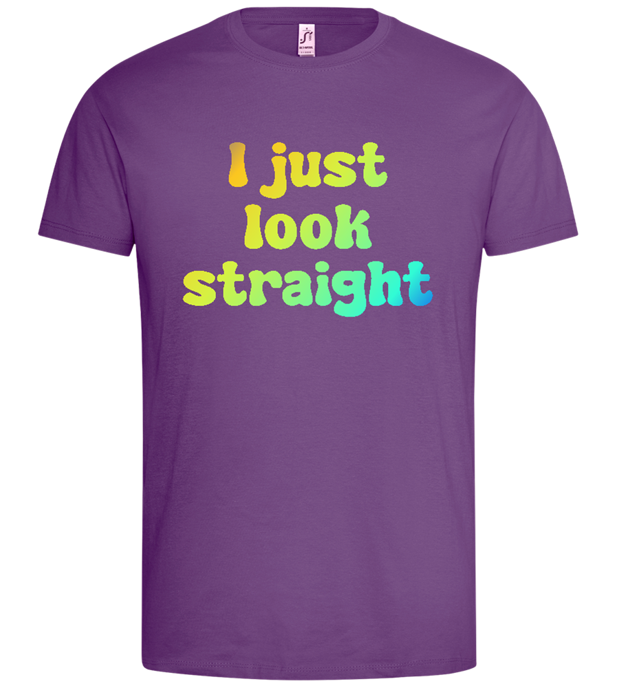 Just Look Straight Design - Premium men's t-shirt_LIGHT PURPLE_front