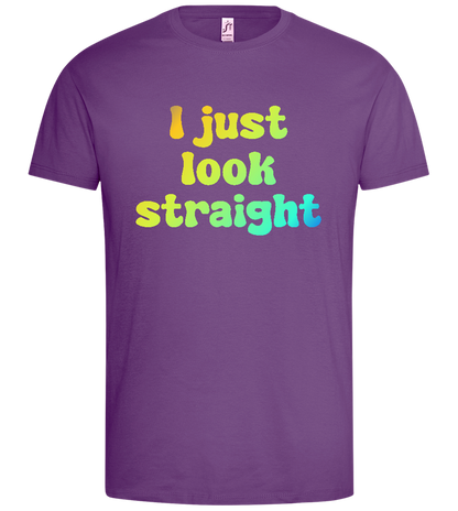 Just Look Straight Design - Premium men's t-shirt_LIGHT PURPLE_front