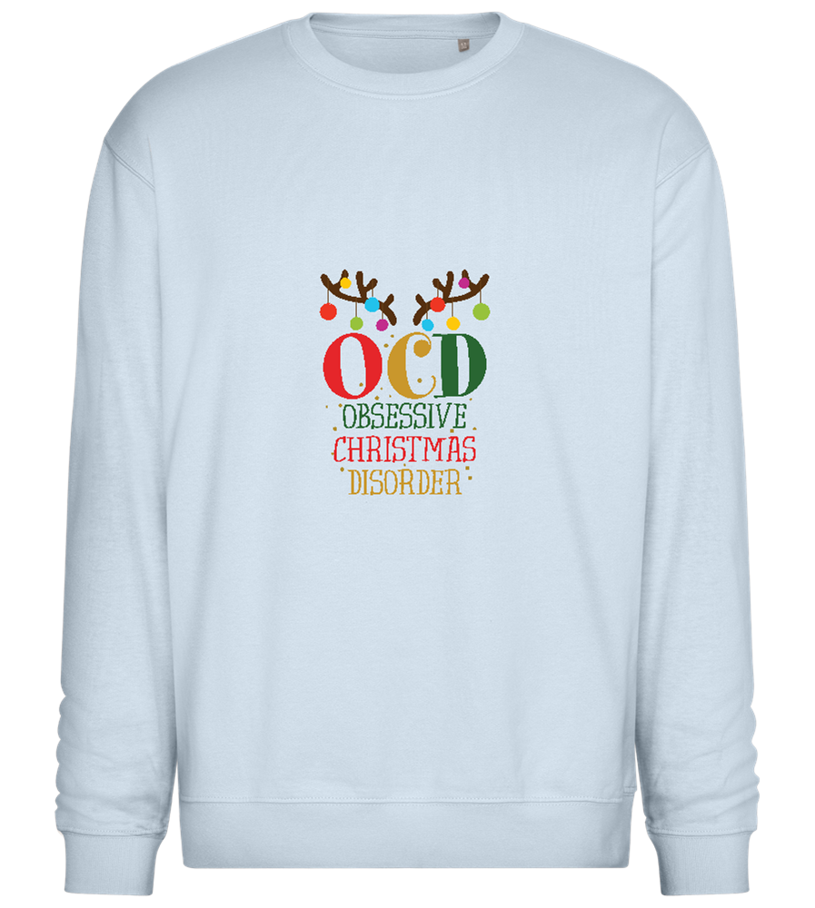 OCD Obsessive Christmas Disorder Design - Comfort Essential Unisex Sweater_CREAMY BLUE_front