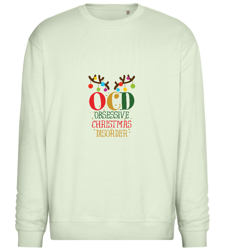 OCD Obsessive Christmas Disorder Design - Comfort Essential Unisex Sweater_CREAMY GREEN_front