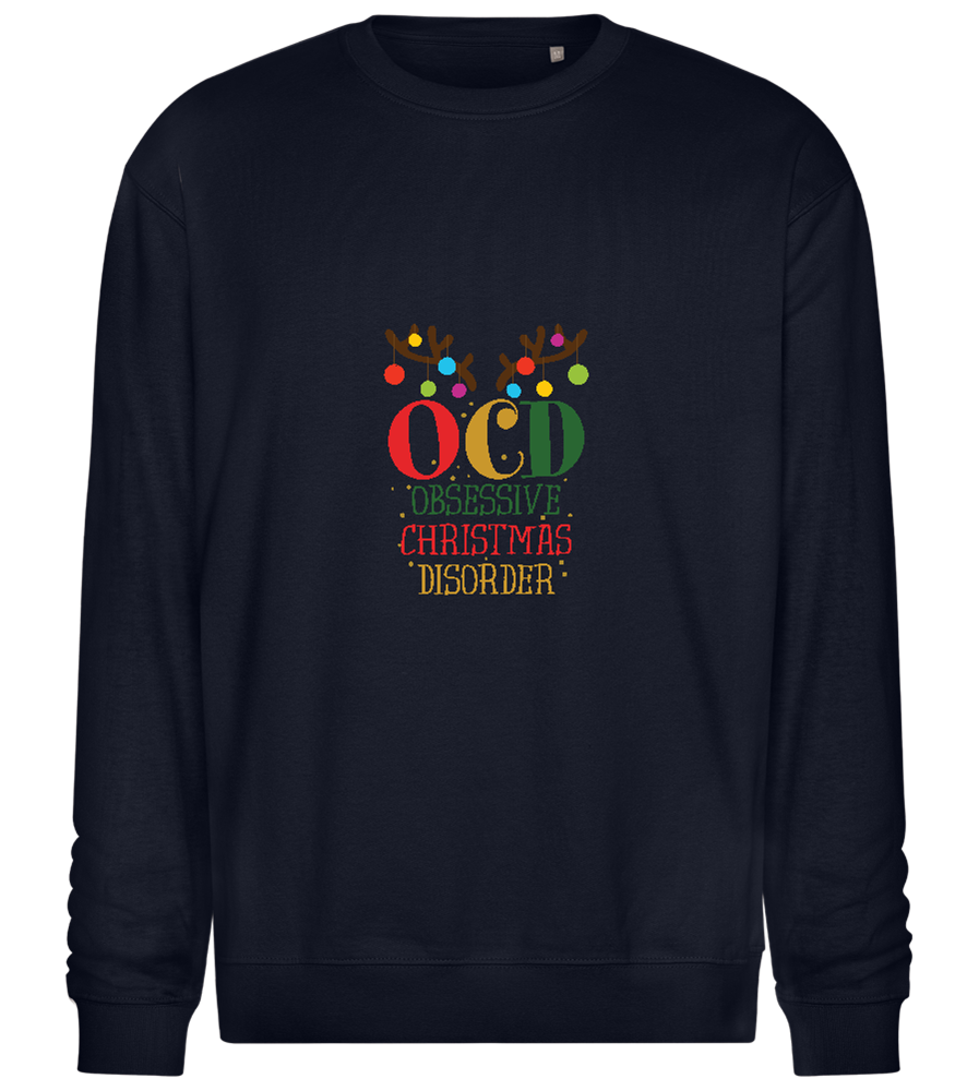 OCD Obsessive Christmas Disorder Design - Comfort Essential Unisex Sweater_FRENCH NAVY_front