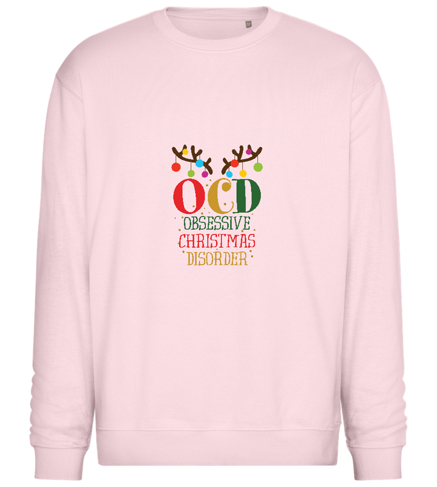 OCD Obsessive Christmas Disorder Design - Comfort Essential Unisex Sweater_LIGHT PEACH ROSE_front