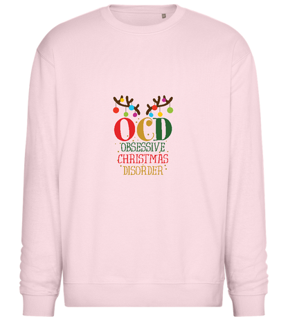 OCD Obsessive Christmas Disorder Design - Comfort Essential Unisex Sweater_LIGHT PEACH ROSE_front