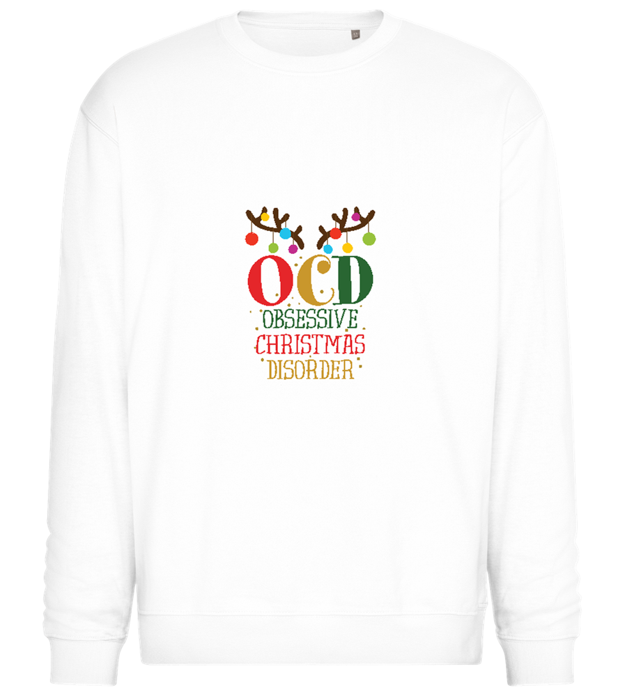 OCD Obsessive Christmas Disorder Design - Comfort Essential Unisex Sweater_WHITE_front