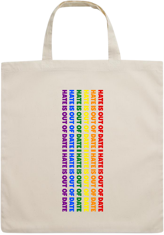 Hate is Out of Date Design - Essential short handle cotton tote bag_BEIGE_front