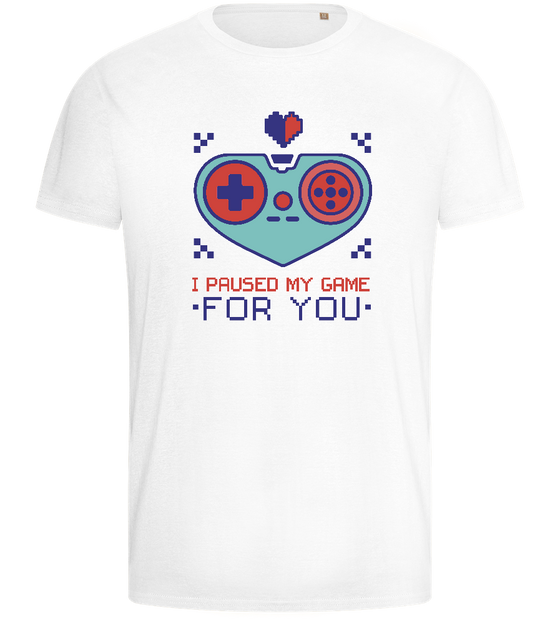 I Paused My Game Design - Basic men's fitted t-shirt_WHITE_front