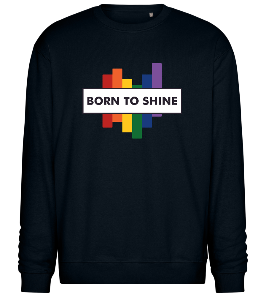 Born To Shine Rainbow Design - Comfort Essential Unisex Sweater_BLACK_front