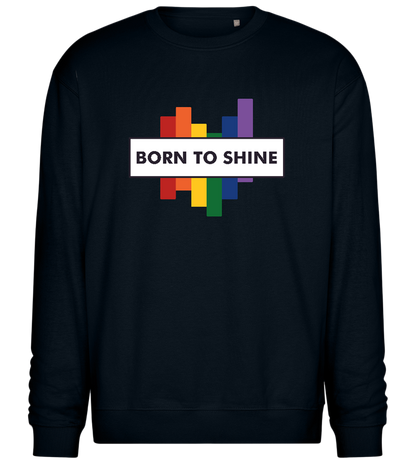 Born To Shine Rainbow Design - Comfort Essential Unisex Sweater_BLACK_front