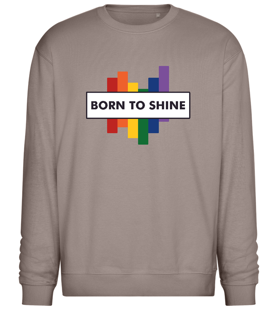 Born To Shine Rainbow Design - Comfort Essential Unisex Sweater_CHARCOAL CHIN_front